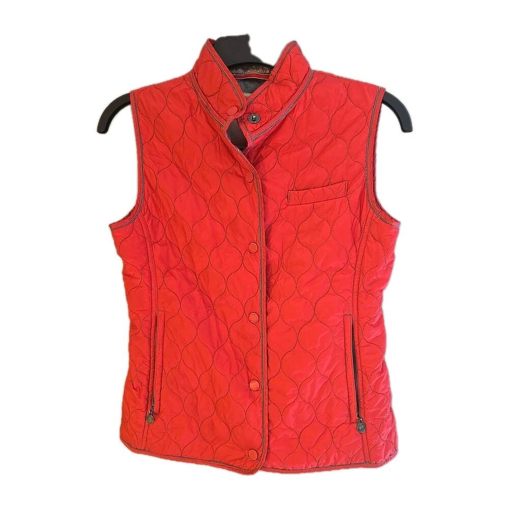 Jan Mayen Pink Snap Button Front Sleeveless Outdoor Quilted Vest Womans Size 40‎